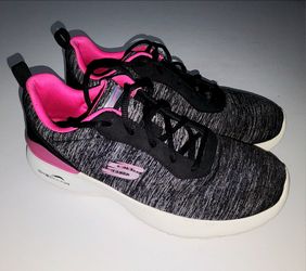 Skechers Women's size 8 Skech-Air Dynamight sneakers Heather Black and pink