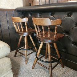 2 Wooden Bar Stools