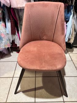 4 Pink Velvet Accent Dining Chairs