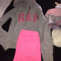 Gap fleece jacket - pink jeans