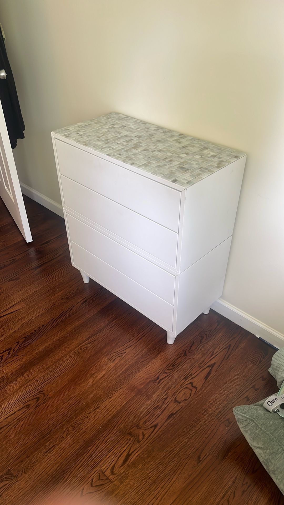 IKEA Small White Dresser With Mosaic Tile Too
