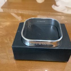 Vintage, Square Sterling Silver Bracelet Bangle/size @10 mm Wide /Women/color:Silver…