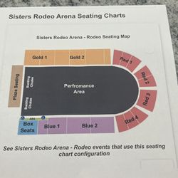 SISTERS RODEO SATURDAY JUNE 8th**2 GOLD 2 SEATS