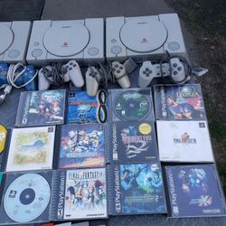 5 Controls Sony. 3 Consoles PS1 Playstation 1 . Games goes $20! To $150! Each. X 25 games. $850! Or best offer. Or Cash & Trade welcome