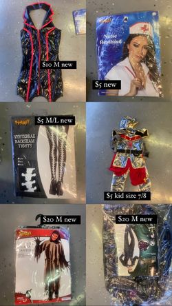 Halloween costumes, decor, makeup, cups/mugs
