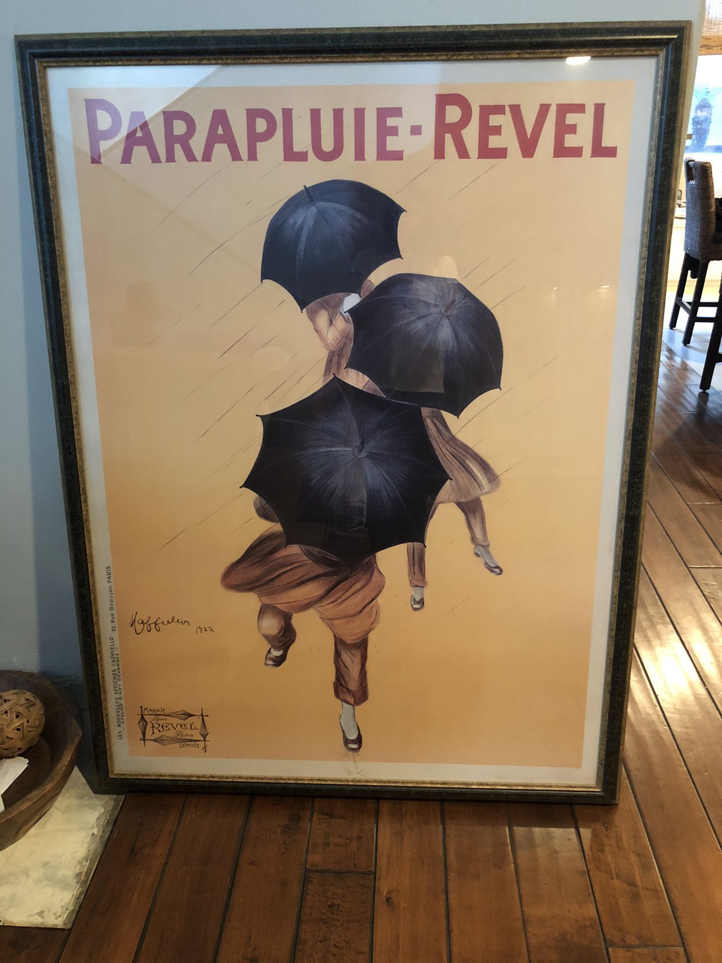 Parapluie Revel by Capiello antique framed poster
