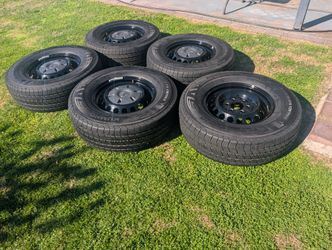 5 New 16s Stock Steel Wheels & Tires Of 2025 Mercedes Sprinter Van 