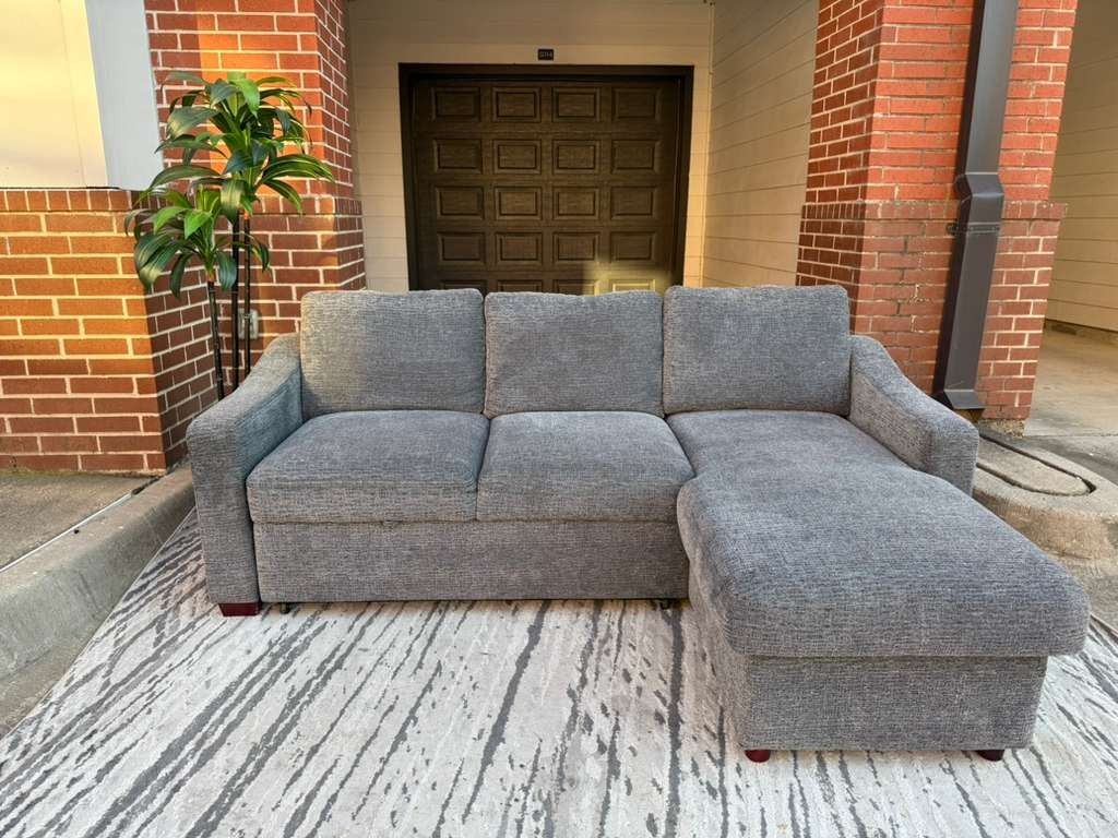 🏷FREE DELIVERY 🚚 | Coddle Aria Fabric Sleeper Sectional Sofa, Gray💥