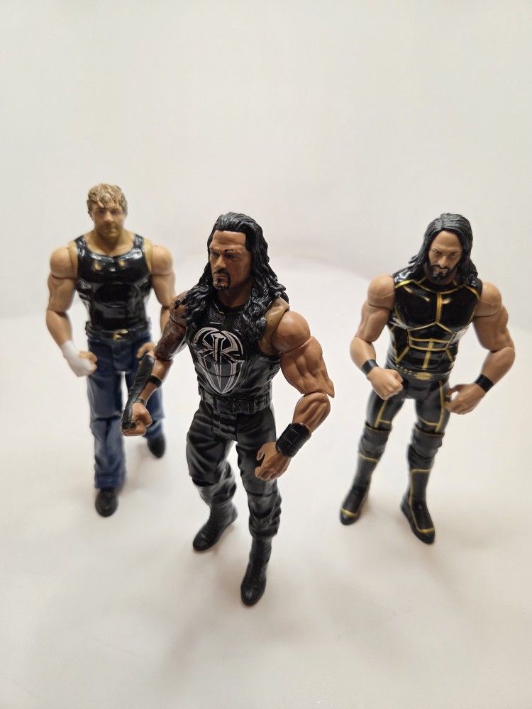 WWE Tough Talkers Shield Action Figure Set – Roman Reigns, Seth Rollins & Dean Ambrose