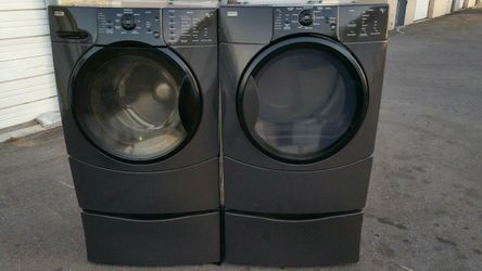 Kenmorr grey color front load washer dryer