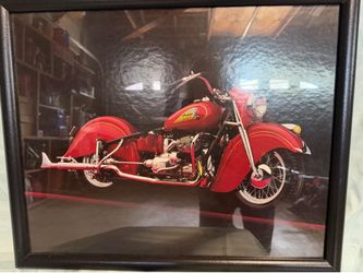 Indian motorcycle framed picture