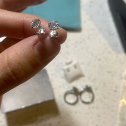 Genuine 1ct Diamond Earrings My Dog Needs X-rays 