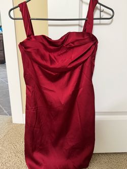 Satin silk red mini hoco dress