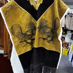 Poncho De Piel Con Borrego 