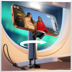 Airplane Travel Essentials, Cruise Ship Essentials 2026 for Women Men Phone Holder Mount (LED) Airplane Gadgets for Men Women Long Flight Travel