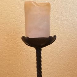 Wrought Iron Candle Holder With Candle
