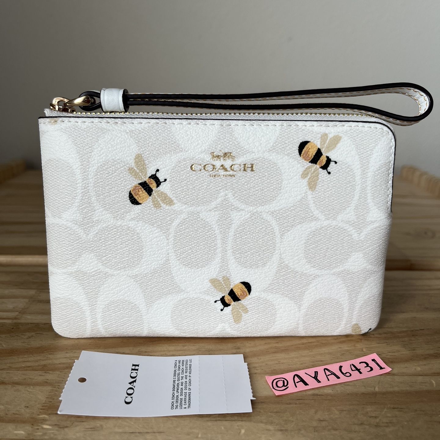 Coach Gray Double Corner Zip Wristlet