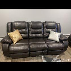 Dark Brown Leather Couches 