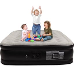 Air Mattress Queen with Built in Pump, Max 660 lbs Weight Capacity - 16" Foldable Portable Inflatable Mattress for Guests, Home, and Camping