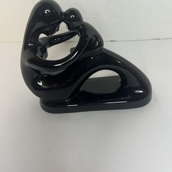 Mother and Child Love Figurine Baby Art Sculpture Statue Black Beautiful 7" x 6"