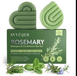 Svvimer Shampoo Bars and Conditioner Set - Rosemary Biotin Shampoo for Hair Growth - Strengthening,