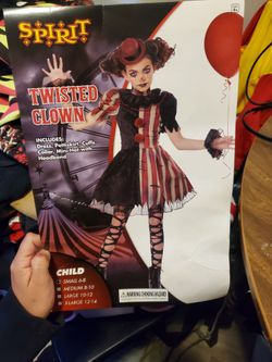 Spirit Twisted Clown Child Halloween Costume Size small 6-8