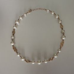 Pearl Necklace With 14k Gold