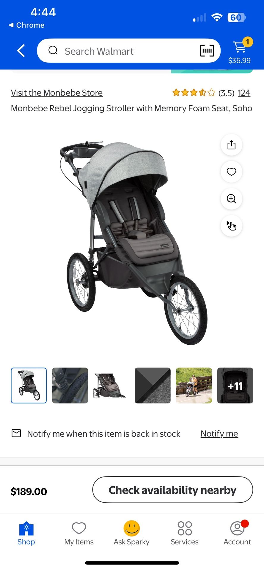 New Jogging Stroller (set up but never used)
