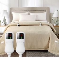 Brandnew Electric Blanket Queen Size 84"x90", Heating Blanket, Soft Flannel Heated Blanket, 9 Heating Levels,1-9 Hours Auto Off, Fast Heating, Overhea