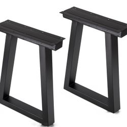 NEW OPEN BOX Set of 2 Taelakeni Trapezoid 16 Inch Heavy Duty Metal Bench Legs For Coffee Table or Furnitures