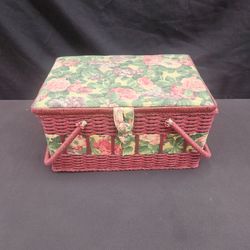Vintage Sewing Basket Lot - Brass Buttons, Singer Needles & Notions