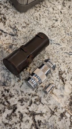 Rare Vintage Canon 100mm f4 Serenar Camera Lens LTM L39 Leica w/ Viewfinder & Case Set

