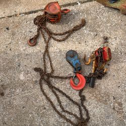 To Come Along Chains And A Pulley/hook