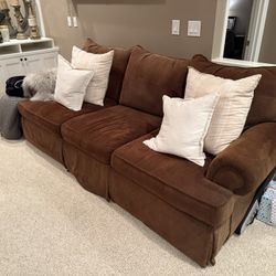 Brown Corduroy Loveseat & Sofa 