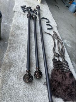 Curtain rods and tassels for sale