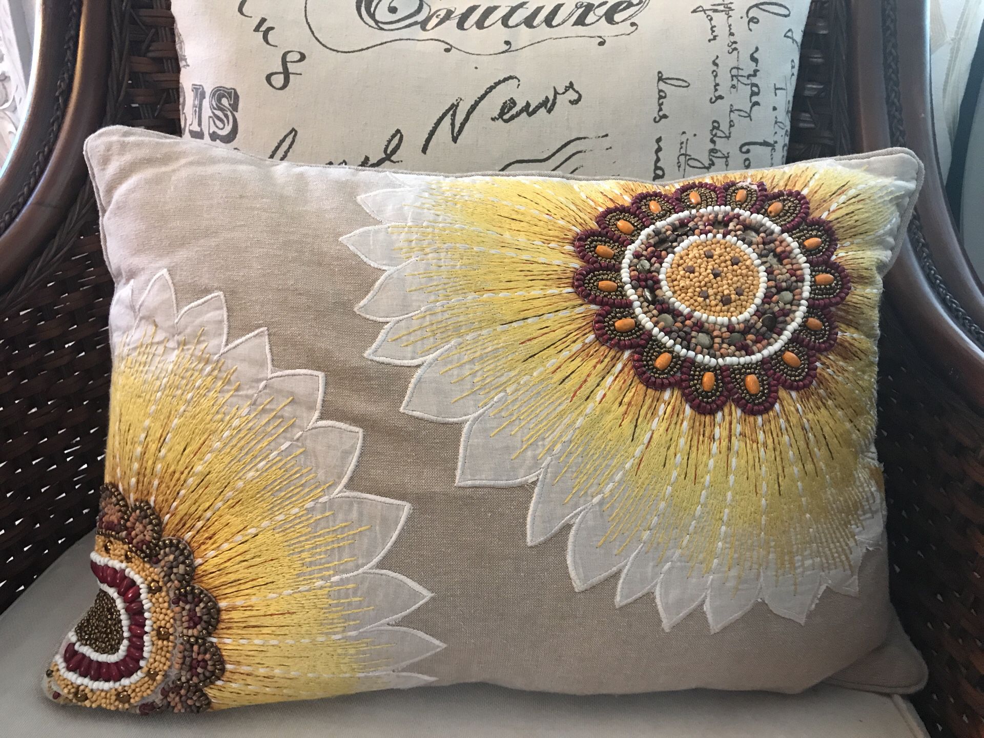 Pier 1 pillow. Sunflower