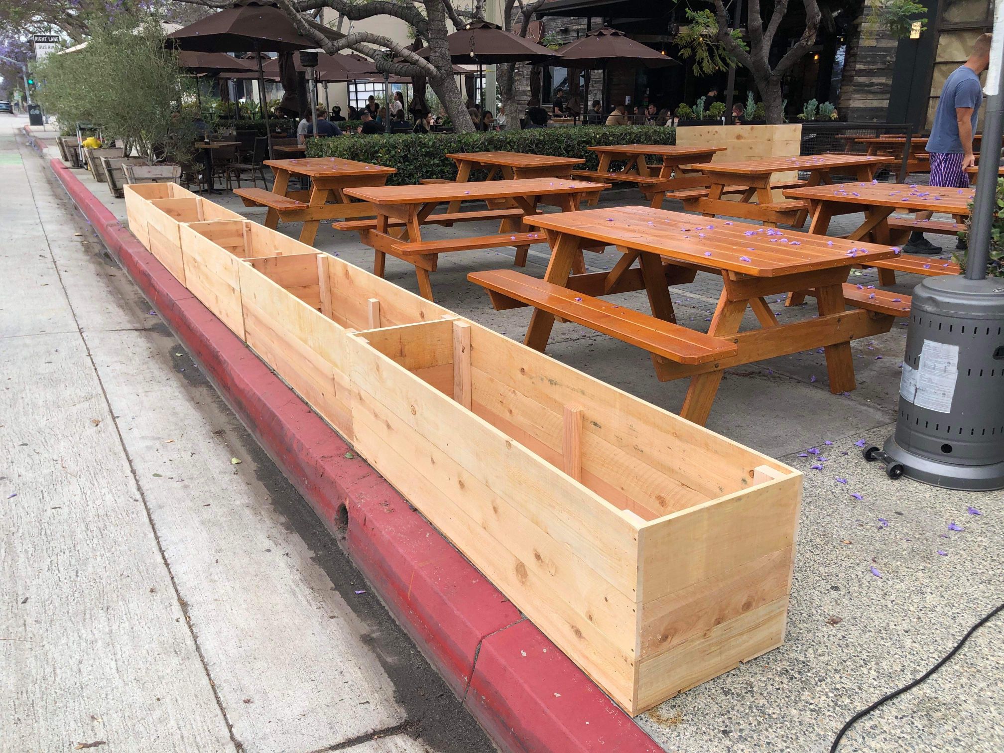 Redwood Cedar garden bed planter boxes raised elevated 3 4 5ft long wheels casters custom made vege 