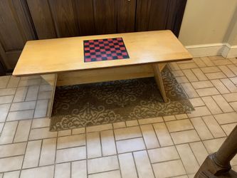 Nice wooden bench with checkers grid