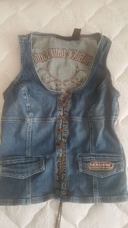 2 Woman's Harley Davidson denim vests