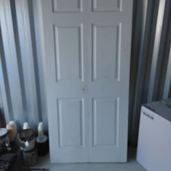 Nice White 6- Panel Closet Door 35 1/2" X 79" Very Clean Like New. 