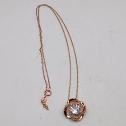 Macy'sWhite Topaz Floral Swirl 18" Pendant Necklace