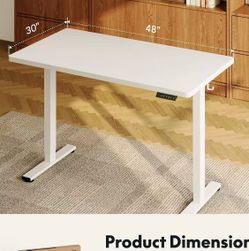 🥨FLEXISPOT EN1 One-Piece Standing Desk, Electric Adjustable with 4 Memory Presets, 176 LBS Capacity, Stable & Quiet, Seamless Desktop for Home Office