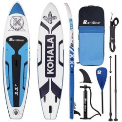 Inflatable-Stand-Up-Paddle-Board-11×33''×rr6''(6''Thick)Non-Slip-Deck with Premium-SUP-Accessories |Wide-Stance,Bottom-Fins for Surfing Control