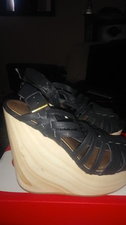 Black wedges size 7