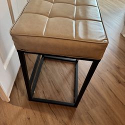 Modern Padded Stool with Metal Frame