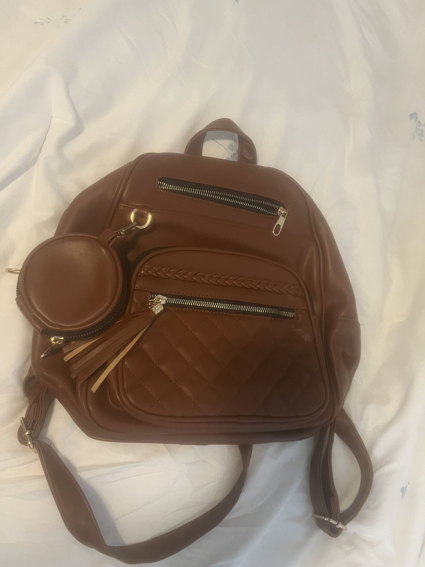Brown Backpack Purse 