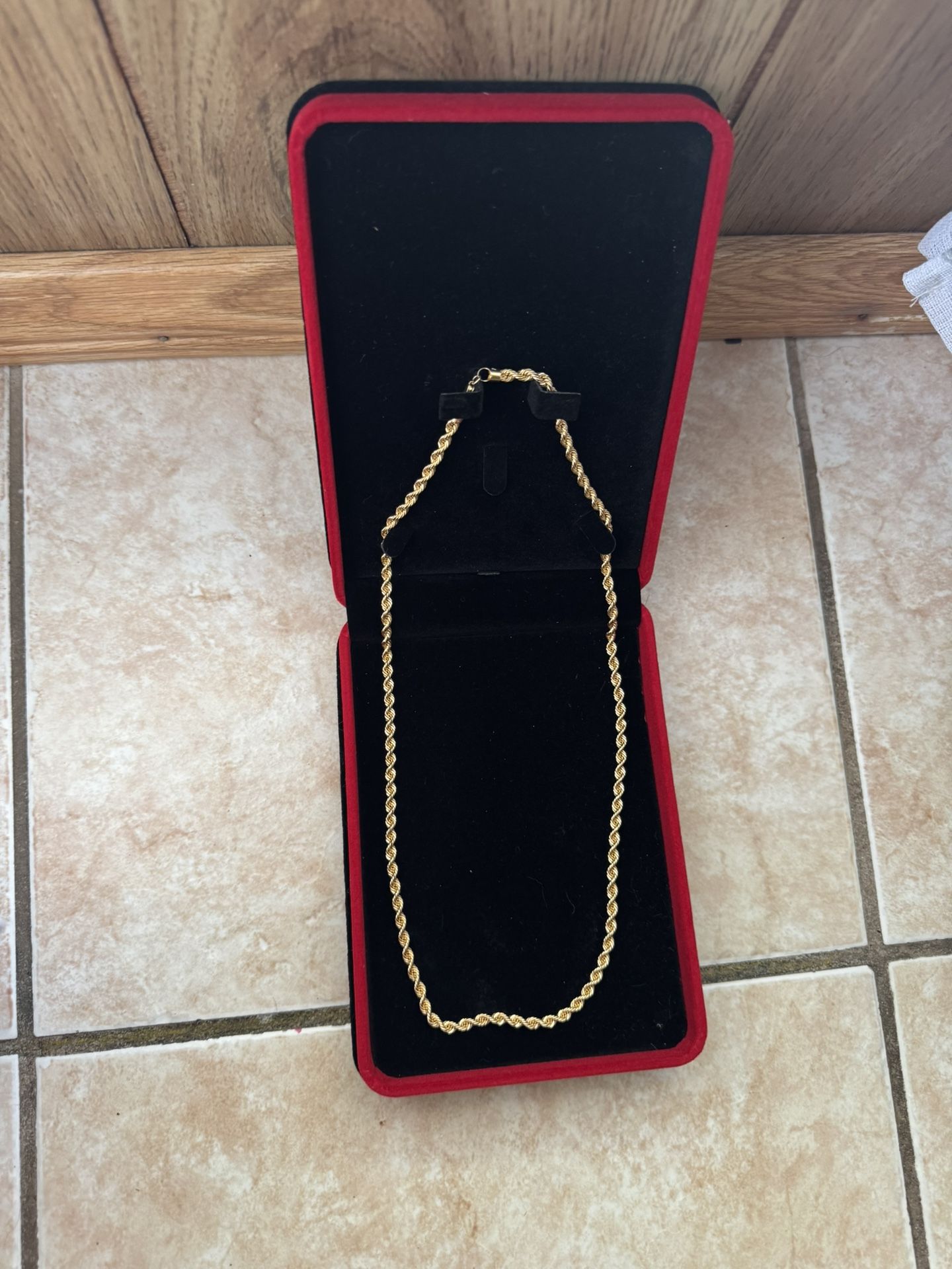 Luxury 18K Gold Solid Rope Chain – 15g – Rich Yellow Tone – Solid Italian Style