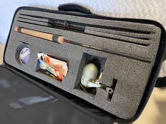 CABELA’S Stowaway Fly Fishing Rod with Quantum MC1 Reel and Navy Blue Carry Case