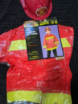 Kids Red Firefighter Costume