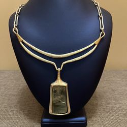 RLM SOHO Necklace by Robert Lee Morris Silverplate with Abalone Pendant